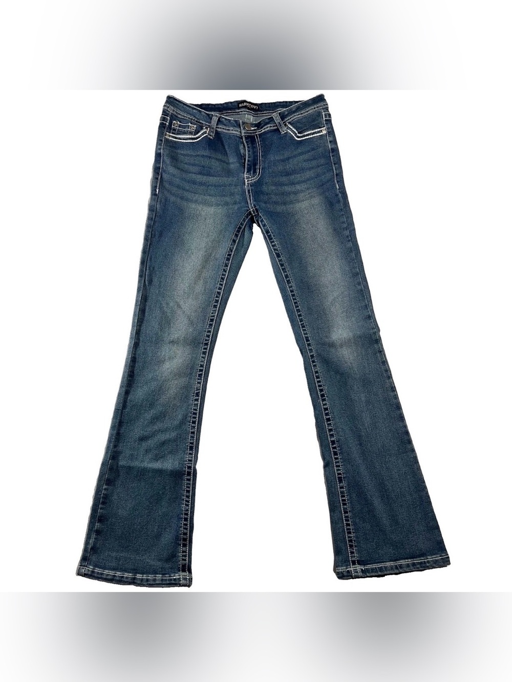 Harper & Ivy Womens Blue Denim Jeans Bootcut Leg Five Pockets Stretch Size 7
